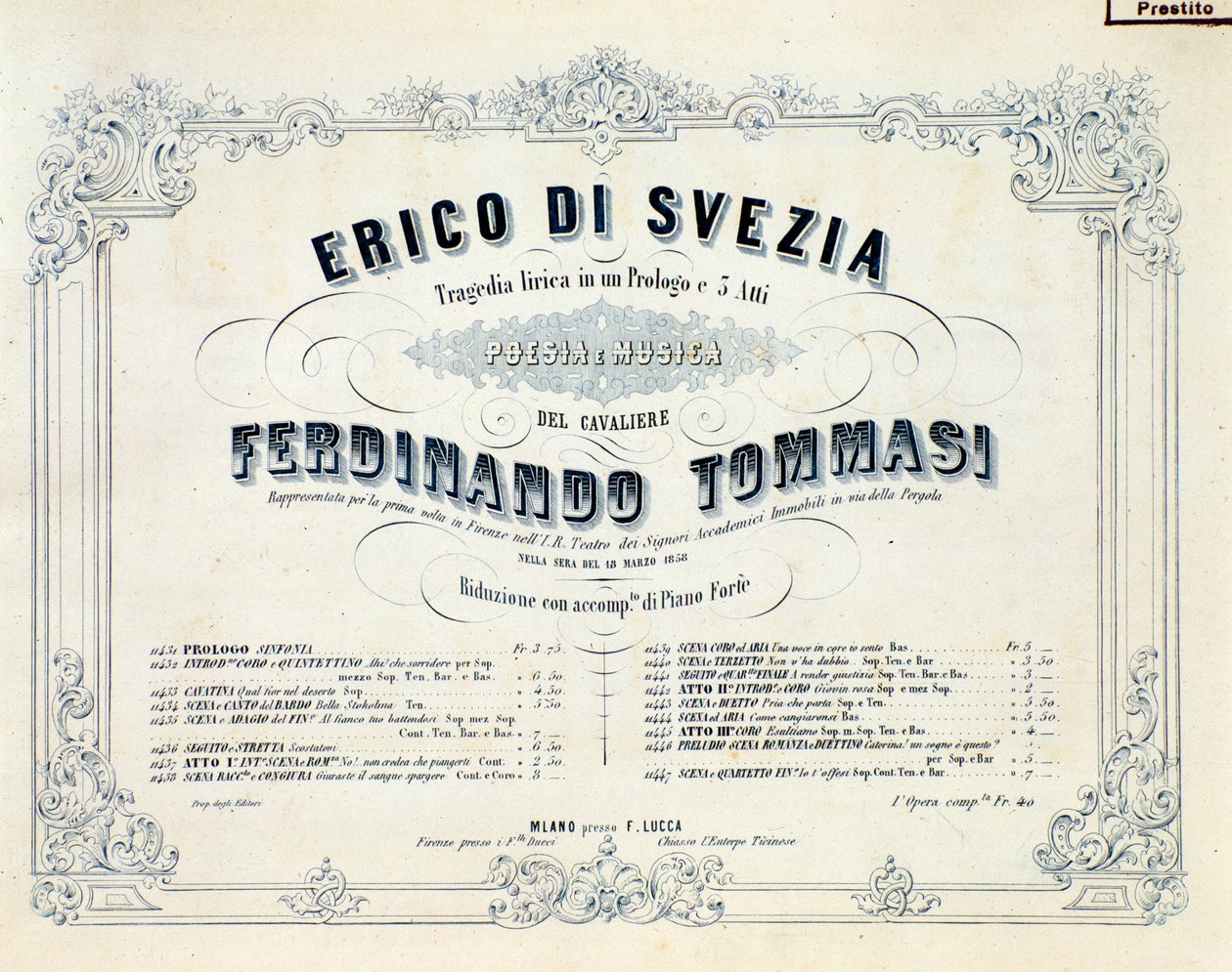 Svéd Henrik frontképe, Ferdinando Tommasi munkája alkotó: Unknown artist