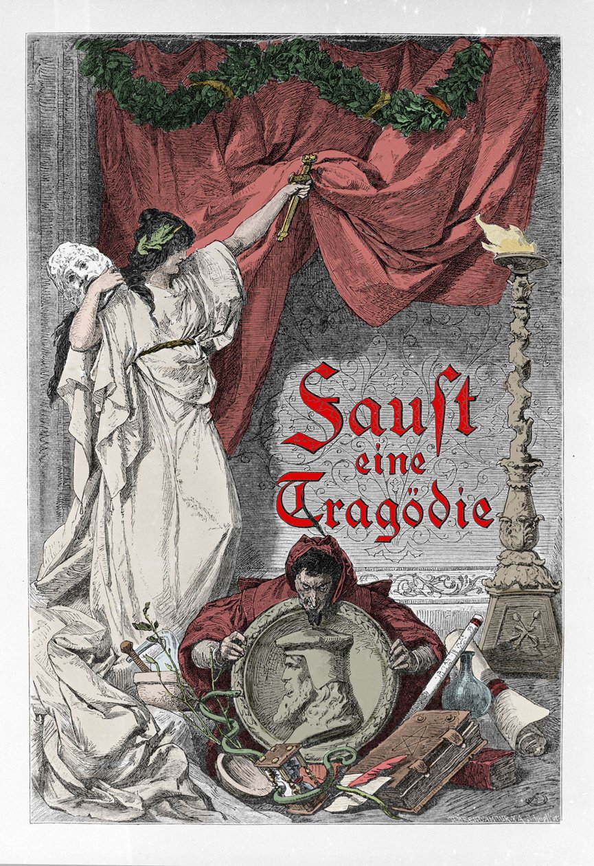 Johann Wolfgang von Goethe (1749-1832) „” Faust” frontképe (Goethe „” faust” német kiadásának frontképe) Metszet alkotó: Unknown artist
