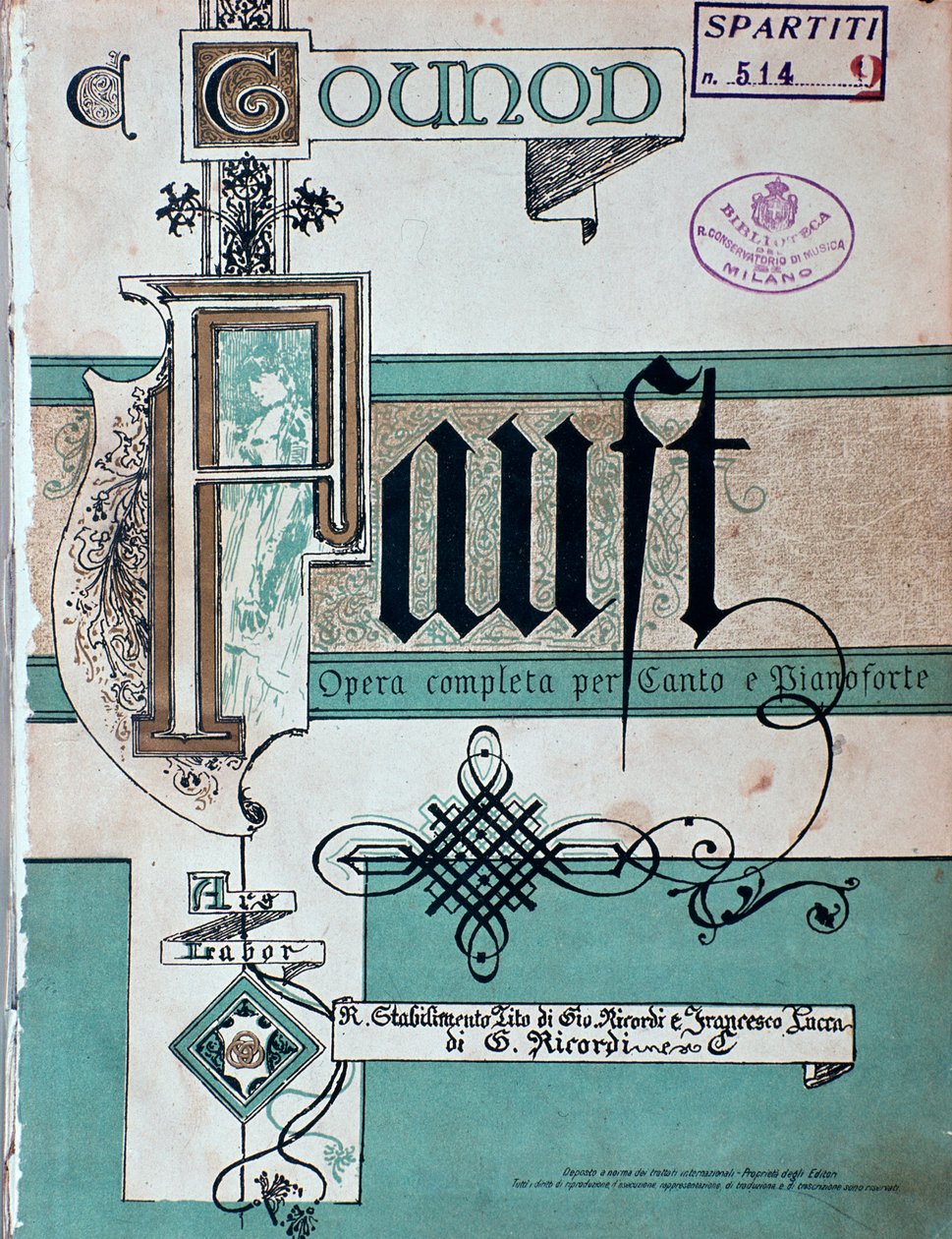 A Faust frontképe, Charles Gounod operája alkotó: Unknown artist