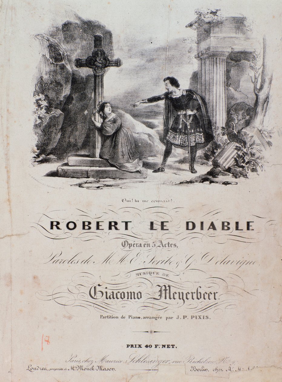 Robert le diable frontképe, Meyerbeer operája (XIX. század) alkotó: Unknown artist