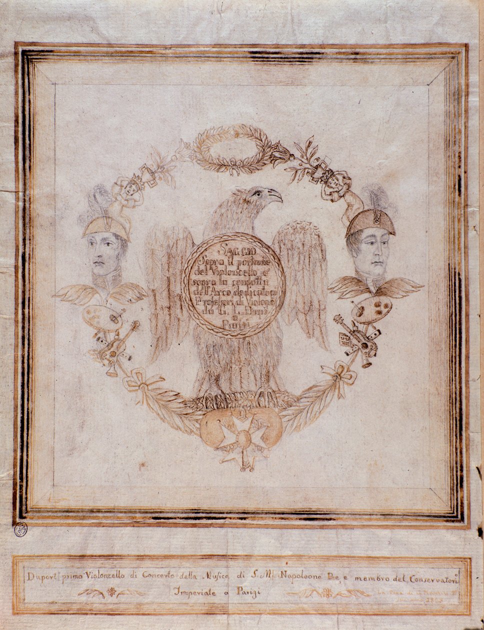 Jean Louis Duport csellóról szóló esszéjének előképe alkotó: Unknown artist