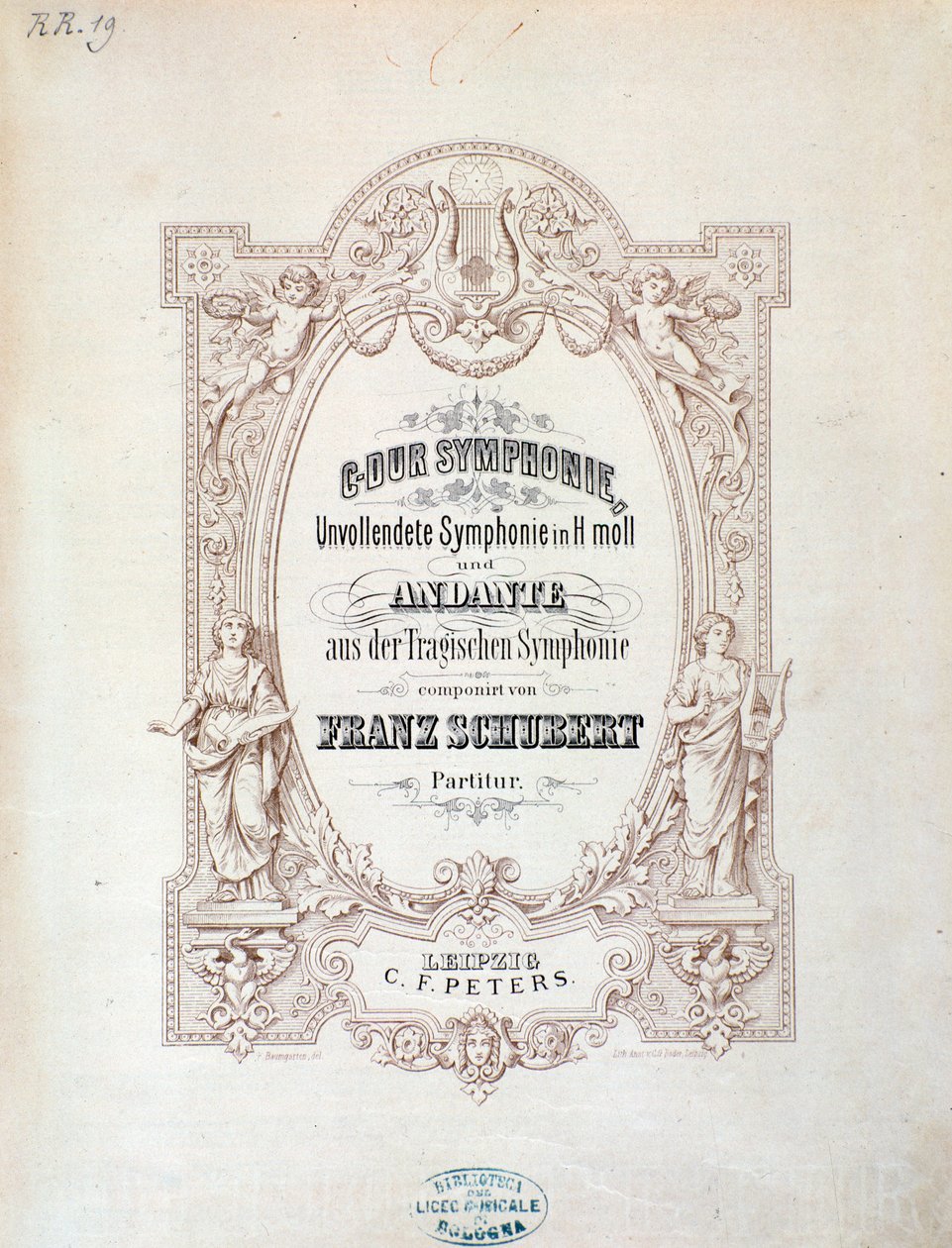 Franz Schubert Befejezetlen szimfóniájának partitúrájának előképe alkotó: Unknown artist