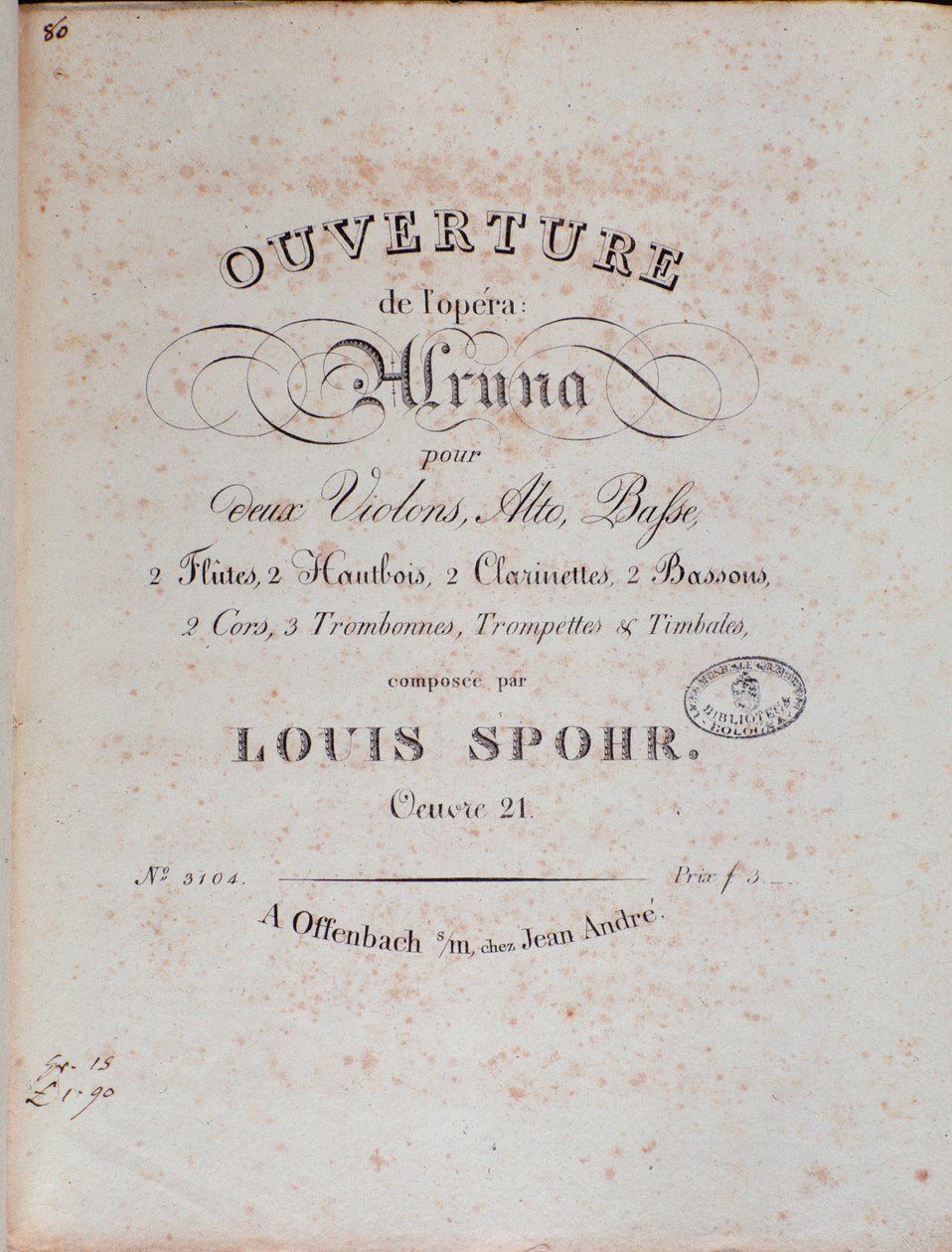 Louis Spohr Alruna nyitányának zenei előképe alkotó: Unknown artist