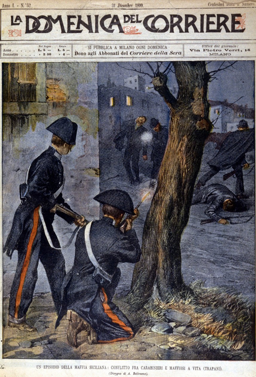 Lövöldözés karabinieri és maffia között a szicíliai Trapani régióban 1899-ben alkotó: Unknown artist