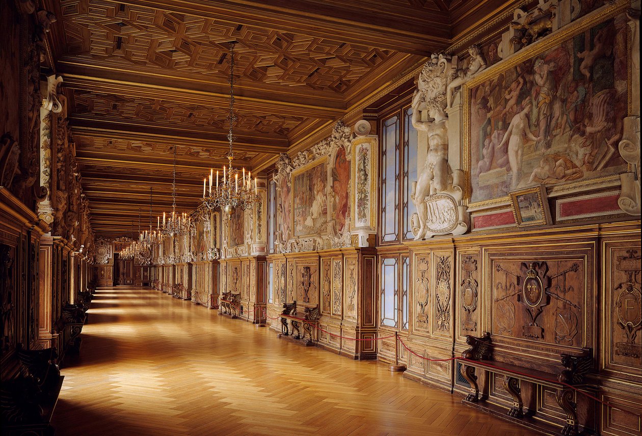 Galerie Francois I a fontainebleau-i kastélyban: famunkák és falfestmények a 16. században alkotó: Unknown artist