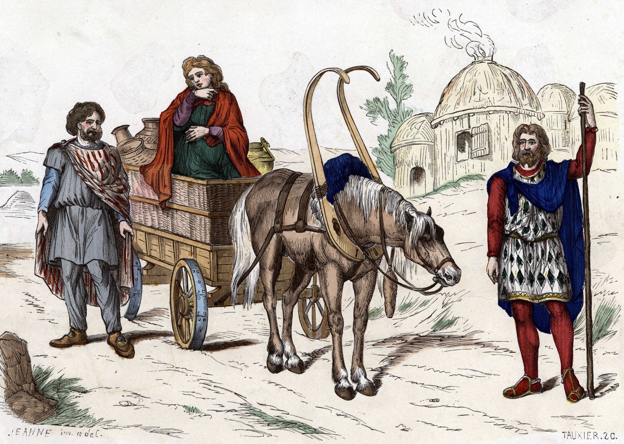 Gall lakhatás, nő, paraszt, szekér, gazdag gazda, hám – a franciák polgári és katonai viseletében az évszázadok során, Paris F. Roy 1882. alkotó: Unknown artist