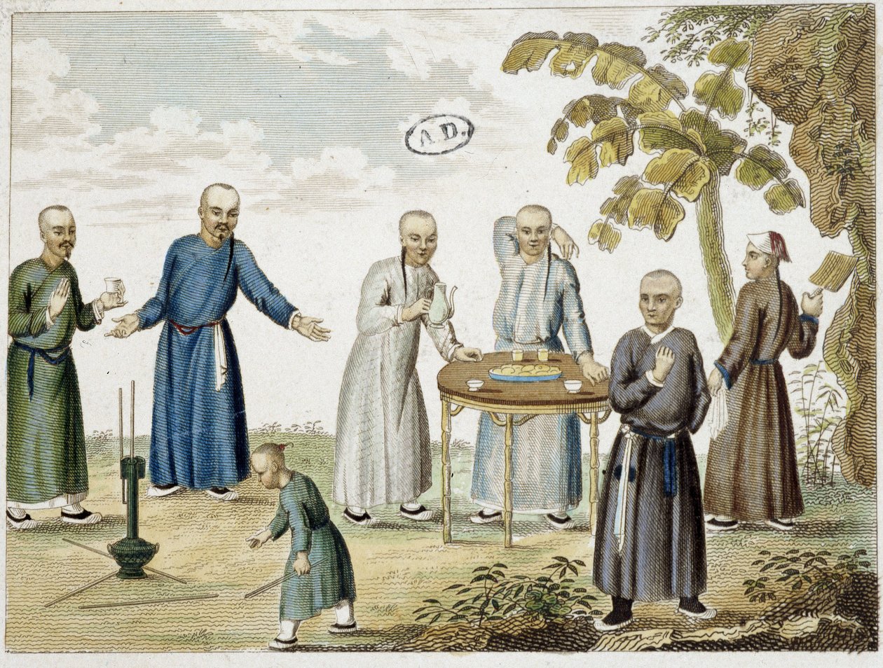 Játékok és teázó férfiak Kínában - s.d, grav. alkotó: Unknown artist