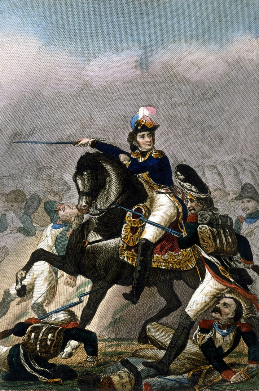 Jean Lannes tábornok, Montebello hercege (1769-1809) az esslingi csatában (1809. május 21-22.) Metszet 19. század. . Milánó alkotó: Unknown artist