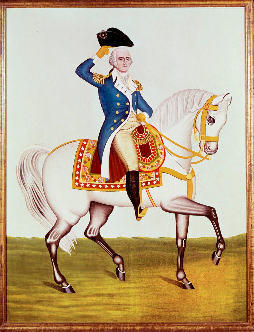 Washington tábornok fehér lovon (akvarell) alkotó: Unknown Artist
