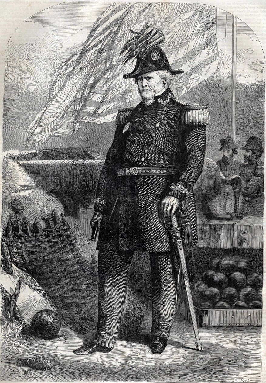 Winfield Scott tábornok (1786-1866). 1860-as metszet. alkotó: Unknown artist