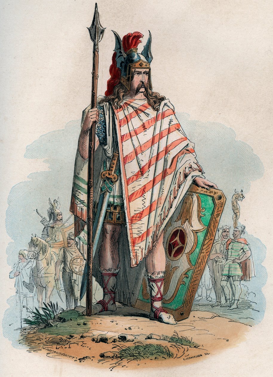 Germain főnök (a német barbárok). Metszet 1868-ból Theodore Juste (1818-1888) „Histoire de Belgique from primitive times to the end of the regne I. Lipót” című művében. Magángyűjtemény. alkotó: Unknown artist