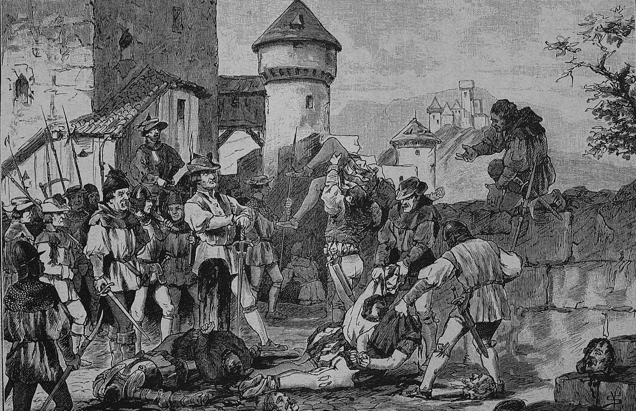 Német parasztháború (1524-1526): Maichau várának ostroma után alkotó: Unknown artist