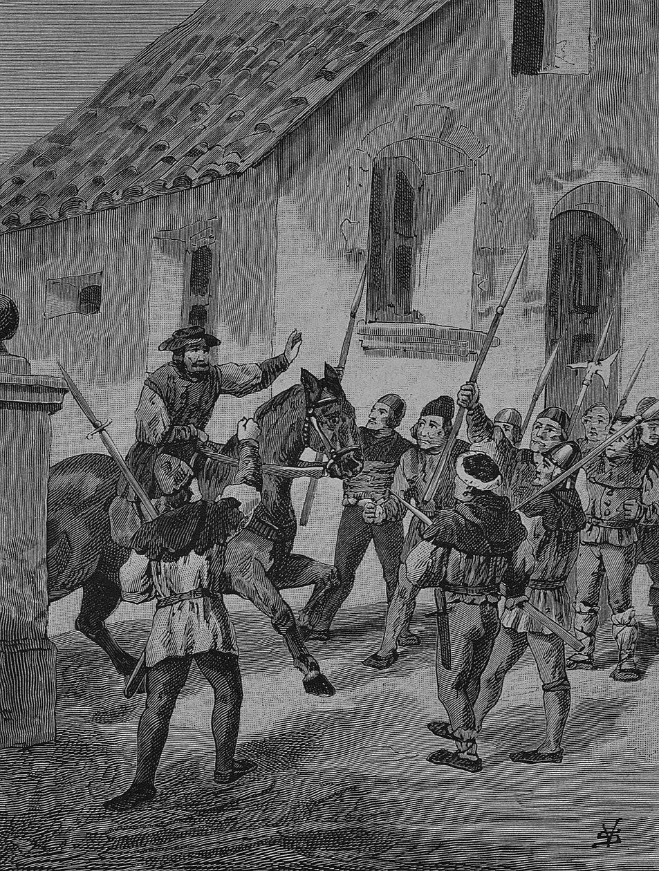 Német parasztháború (1524-1526): Feuerbacher és a lázadó parasztok, Feuerbacher Matern a parasztok egyik vezetője volt a parasztháborúban. alkotó: Unknown artist