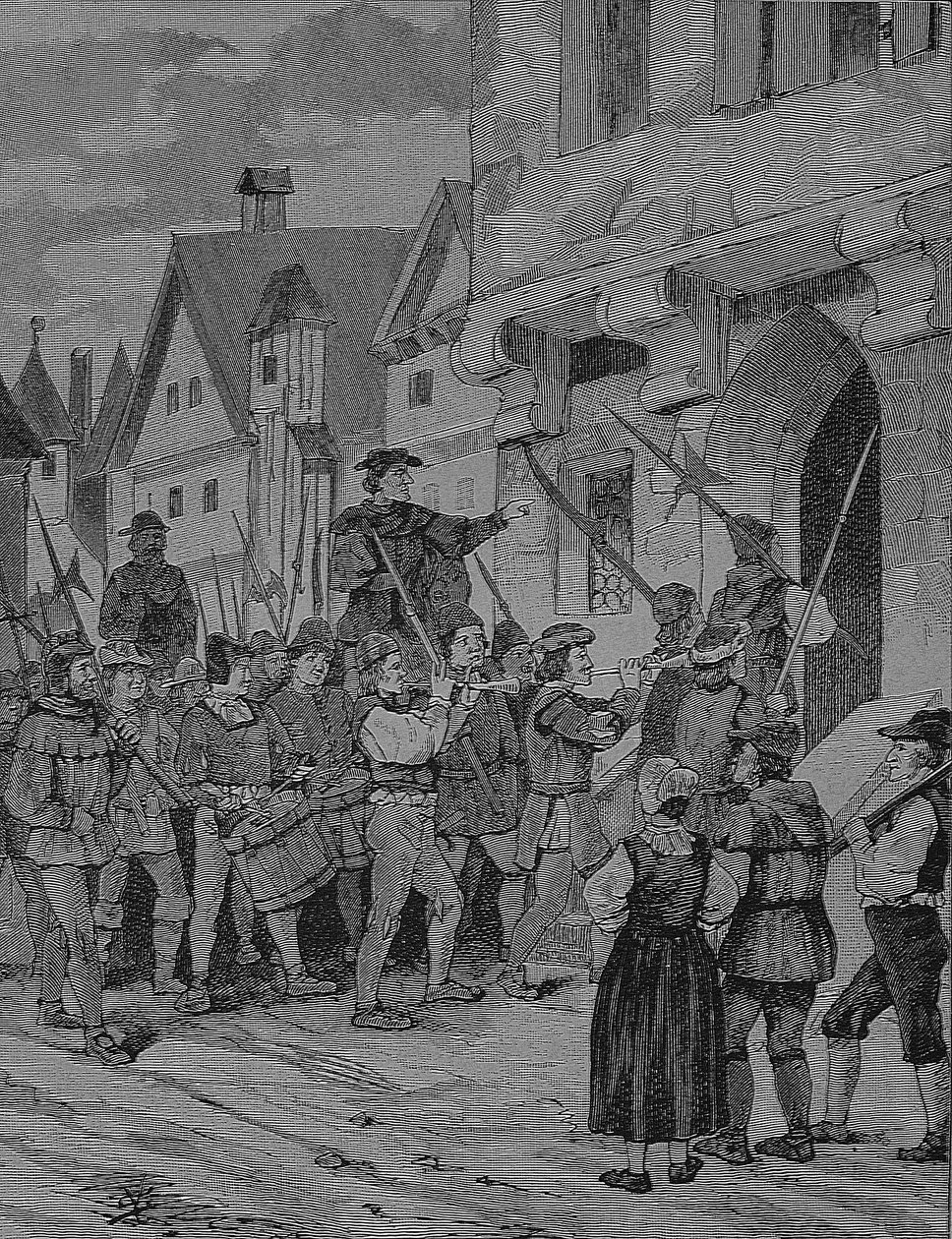 Német parasztháború (1524-1526): Orenbach, parasztok, Rotenburg, Bajorország, Németország alkotó: Unknown artist
