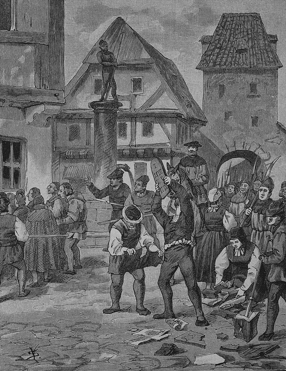 Német parasztháború (1524-1526): A berkeni parasztok rosszul bánnak a zsidókkal alkotó: Unknown artist