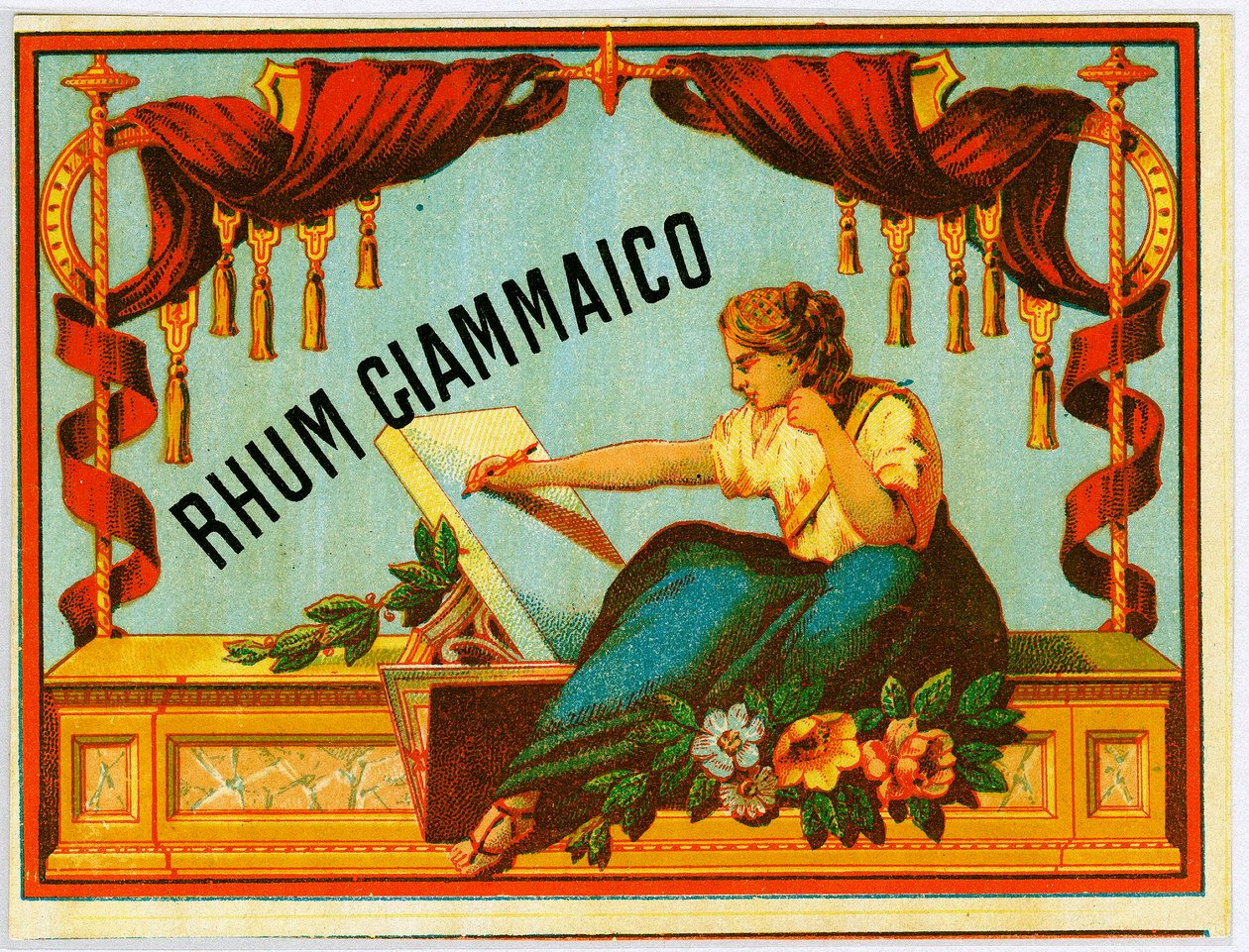 Giammaico rumos alkohol reklámja (XIX. század vége kromolitográfiája) alkotó: Unknown artist