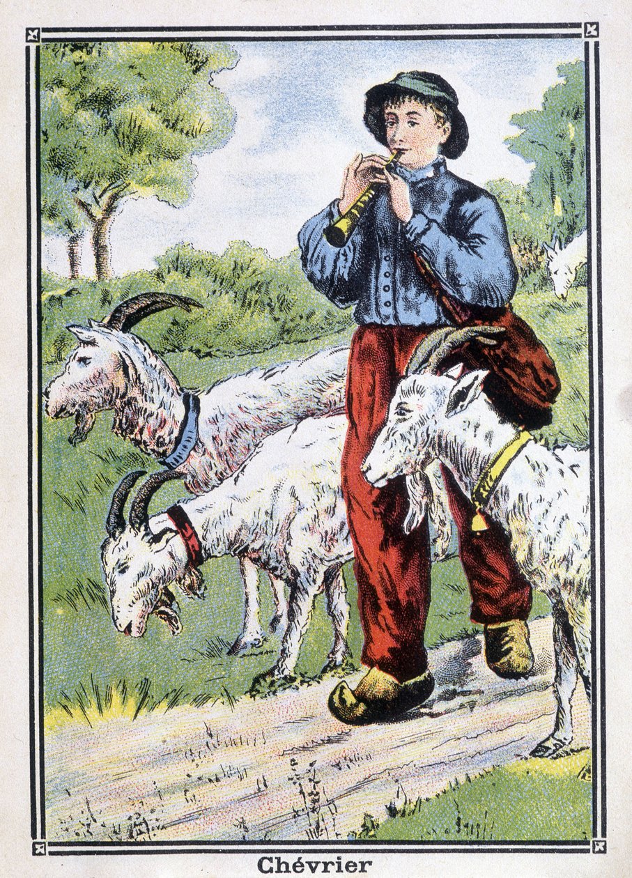 Kecske: A kecsketartó, aki a pipot játszik. alkotó: Unknown artist