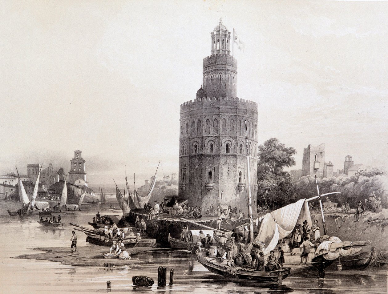 Aranytorony, Sevilla, „Spanyolország híres helyszíneinek és műemlékeinek művészi és monumentális Spanyolországa” – Don Genaro Perez de Villa alkotó: Unknown artist