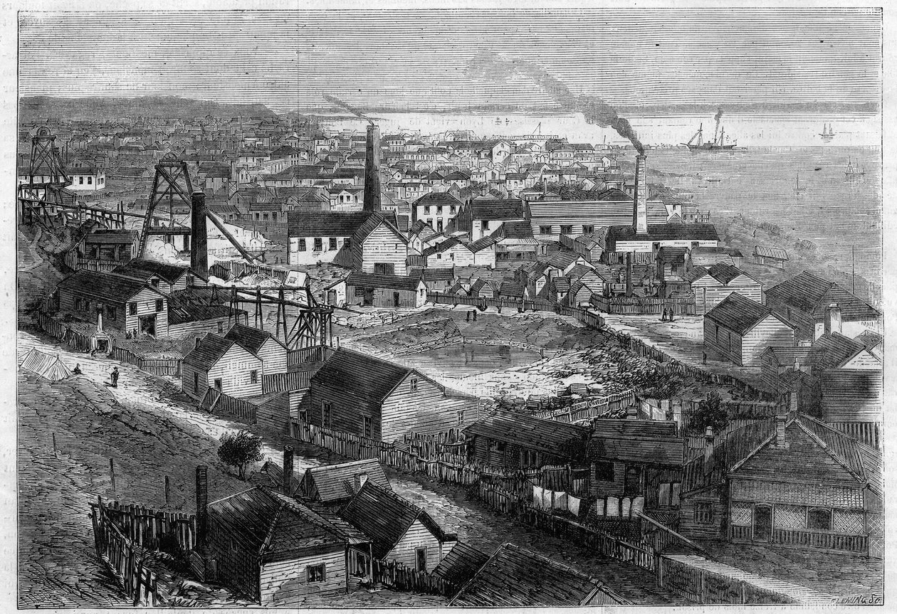 Grahamstown aranybányák Új-Zélandon (Új-Zéland) alkotó: Unknown artist
