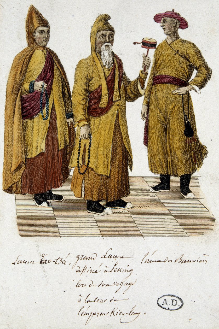 Grand Lama és Lama Lao-Tseu (?) látogatás a pekingi udvarban - metszet alkotó: Unknown artist