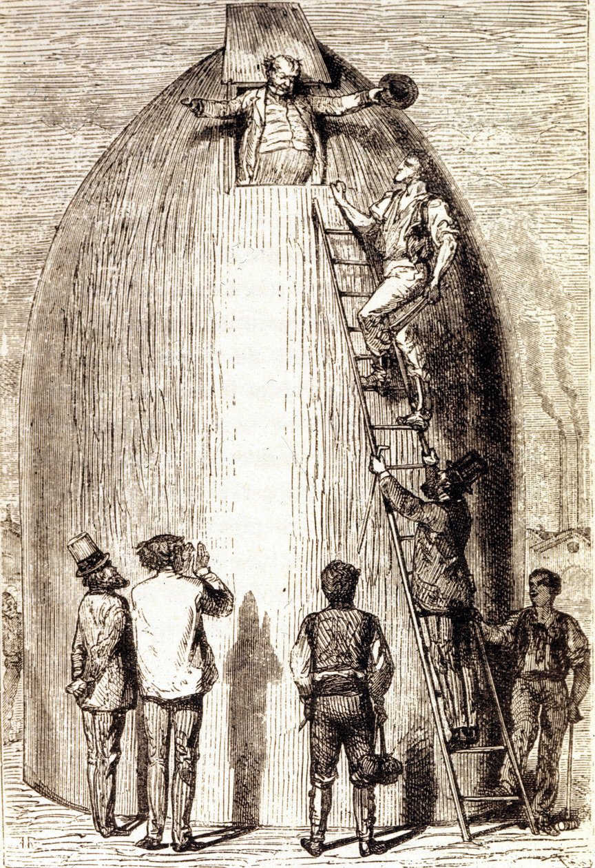 Grav. Jules Verne „A Földtől a Holdig” című művében alkotó: Unknown artist