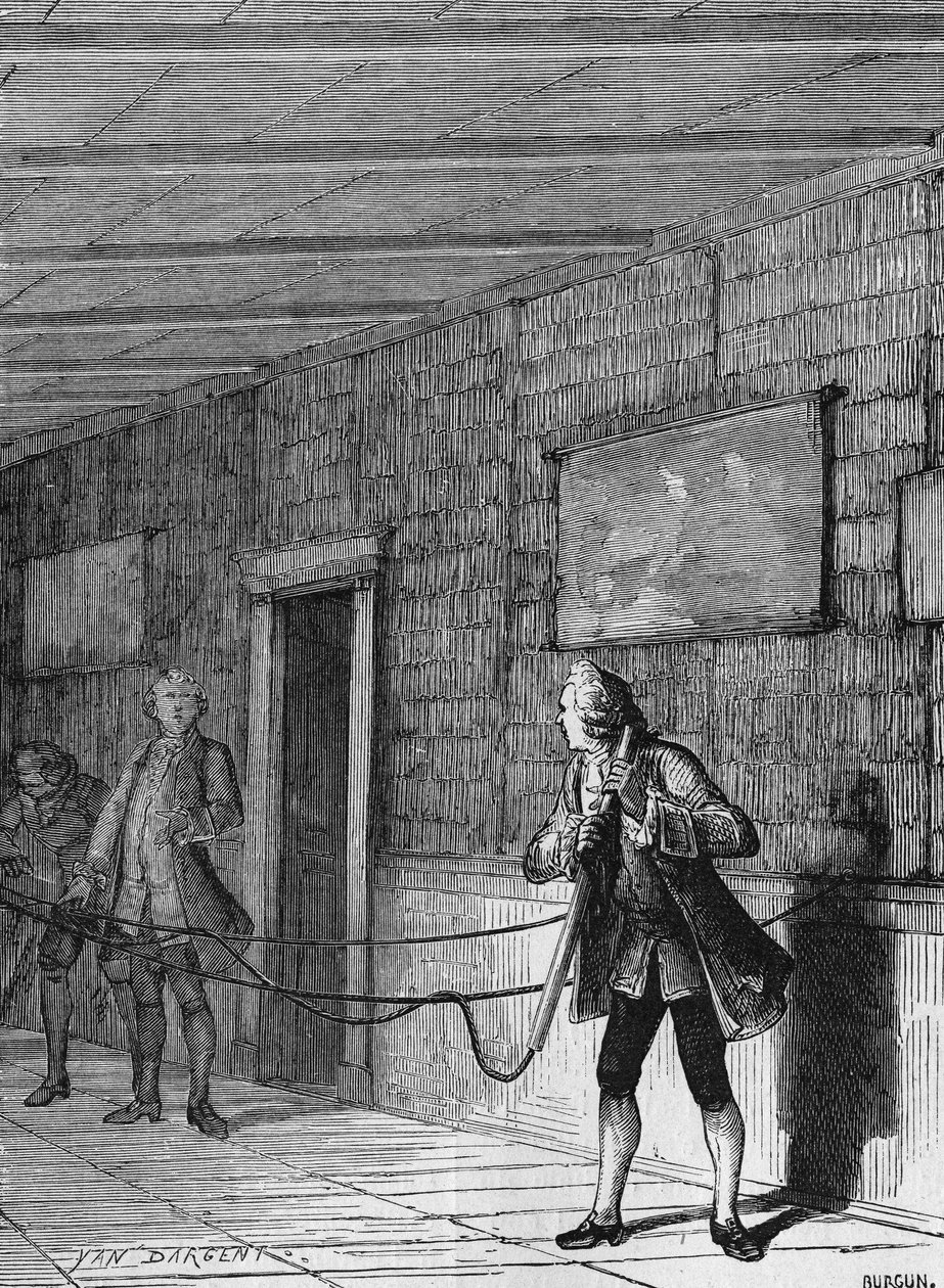 Gray és Wehler felfedezi az elektromosság terjedését a vezető testek mentén. In” Album de la Science”, Éditions Jouvet alkotó: Unknown artist