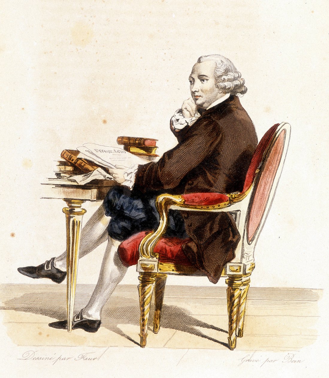 Guillaume Chretien (Guillaume-Chretien), Lamoignon de Malesherbes (1721-1794). francia politikus. Metszet 1838-ból alkotó: Unknown artist