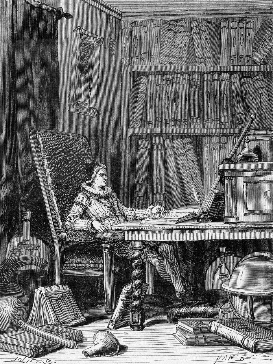 Guillaume Gilbert (1540 - 1603) „De arte magnetica” című értekezését 1600 körül írja. Metszet XIX. alkotó: Unknown artist
