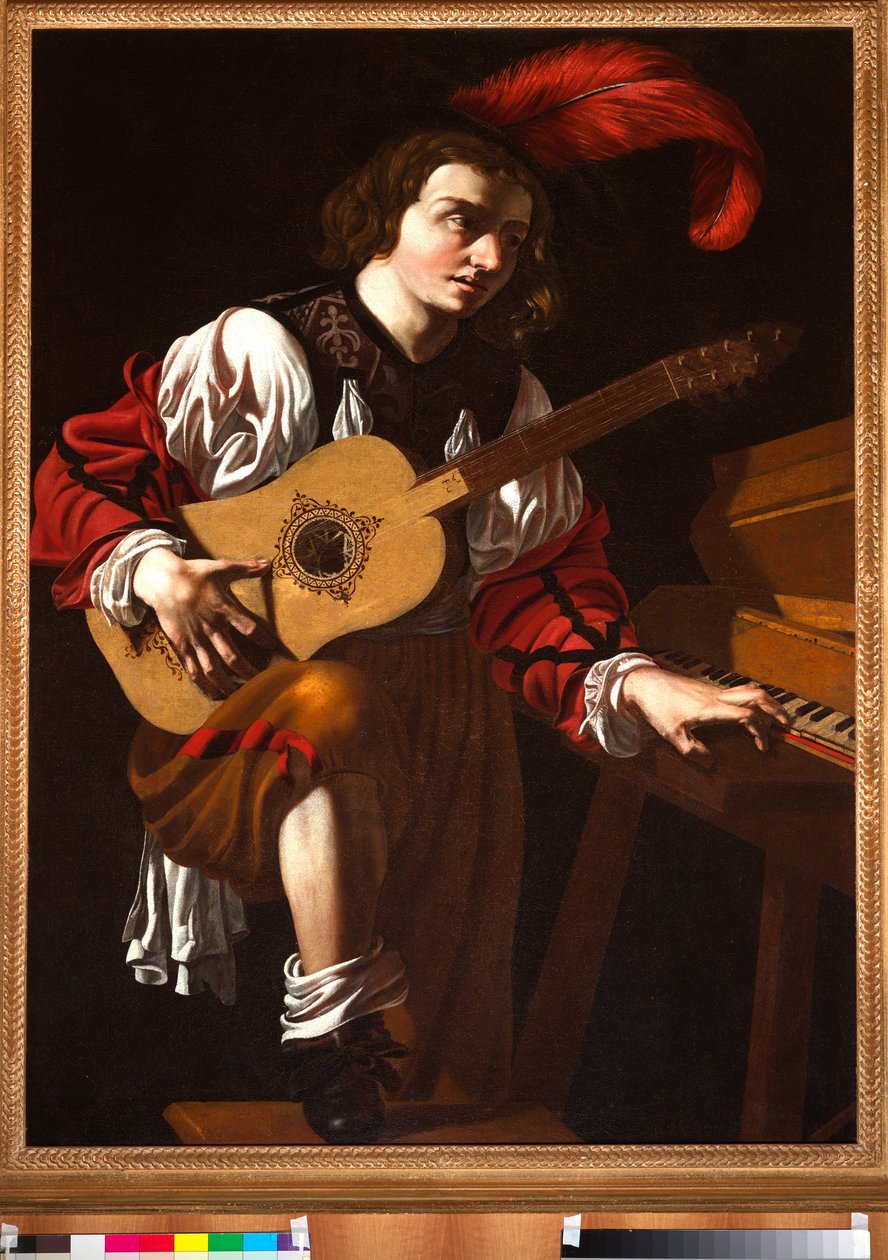 Gitáros (olaj, vászon) alkotó: Unknown artist