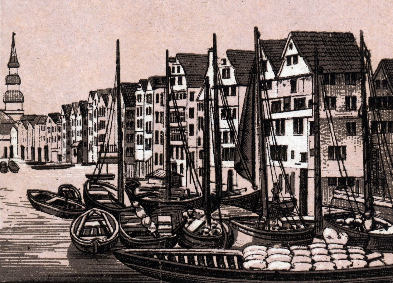 Hamburg (Hamburg), Németország: kilátás Wandrahmfleethre. in "" A világ 168 nézetet szemléltet"" Keltezés nélküli (XIX. század vége) alkotó: Unknown artist