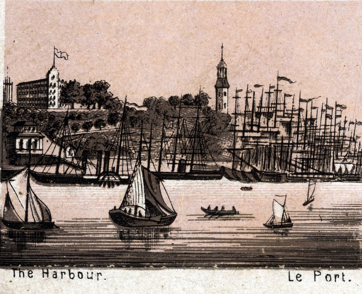 Hamburg (Hamburg), Németország: kilátás a kikötőre (Harbour, Harbour). in "" A világ 168 nézetet szemléltet"" Keltezés nélküli (XIX. század vége) alkotó: Unknown artist