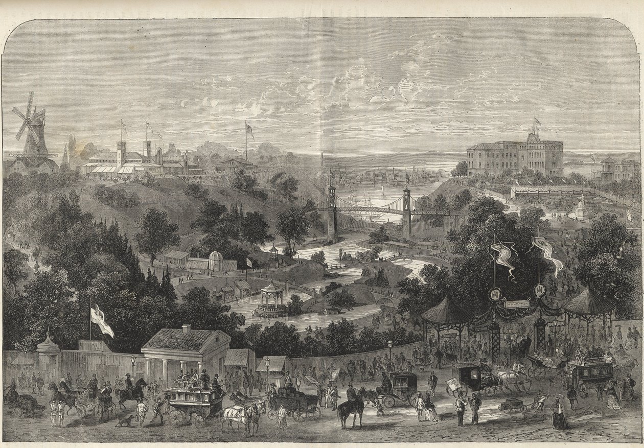 Hamburg - Németország - Kertészeti Kiállítás 1869 - Hamburg - A Nemzetközi Kertészeti Kiállítás parkja alkotó: Unknown artist