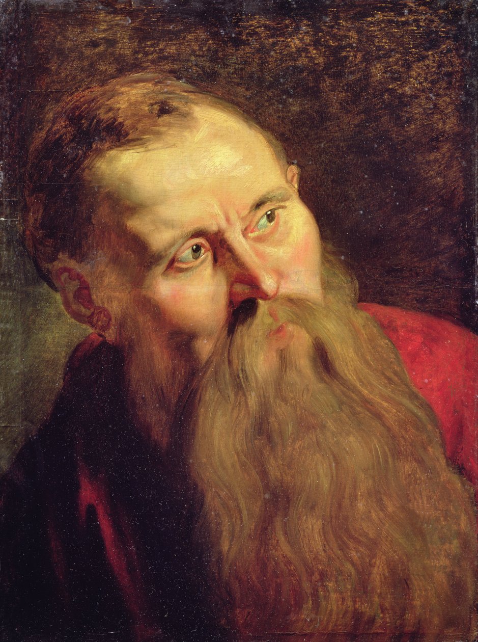 Egy szent feje (olaj, fa) alkotó: Unknown artist
