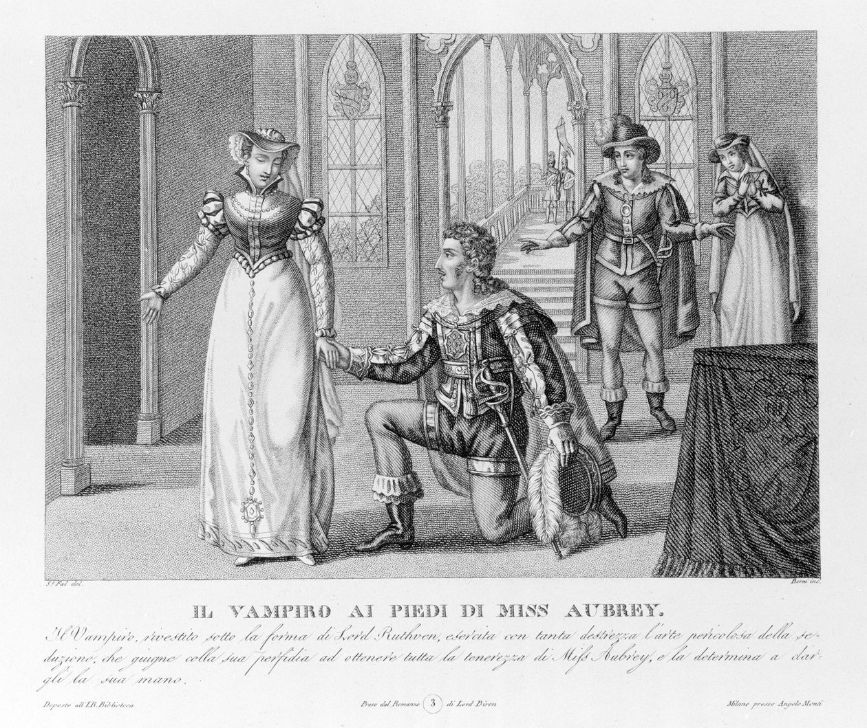 Mennyei bosszú – az új „A vámpír” szerint, amelyet először Lord Byronnak (1788-1824), angol költőnek tulajdonítottak. majd Polidori titkárához. 1816. alkotó: Unknown artist