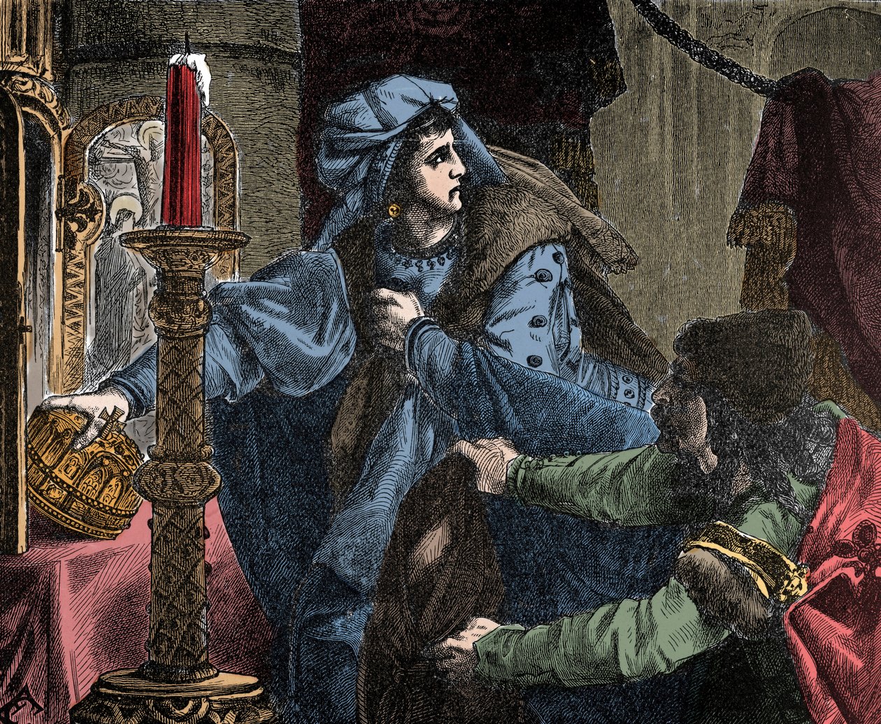 Helene Kottanner (Kottanerin, Kottannerin) (1439-1440) ellopja Szent István királyi koronáját (Magyar Szent Korona) 1440-ben (I. István Magyarország) ( alkotó: Unknown artist
