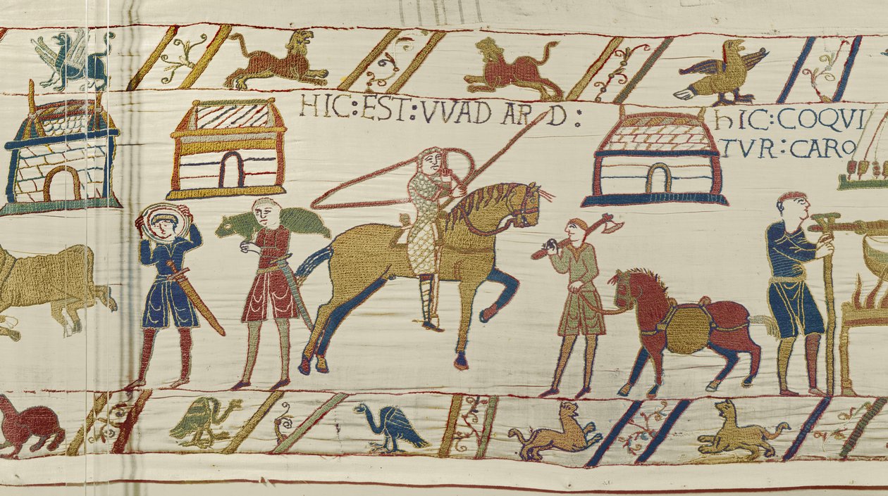 Itt van Wadard, Bayeux gobelin (gyapjú hímzés vászonra) alkotó: Unknown artist