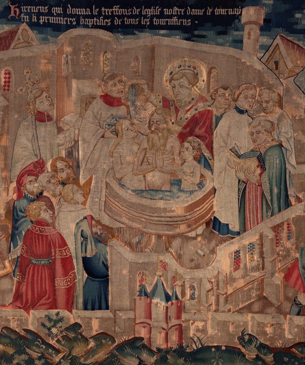 Saint Piat és Saint Eleuthère története, 6. jelenet Részlet mid. Keresztelő jelenet. alkotó: Unknown artist
