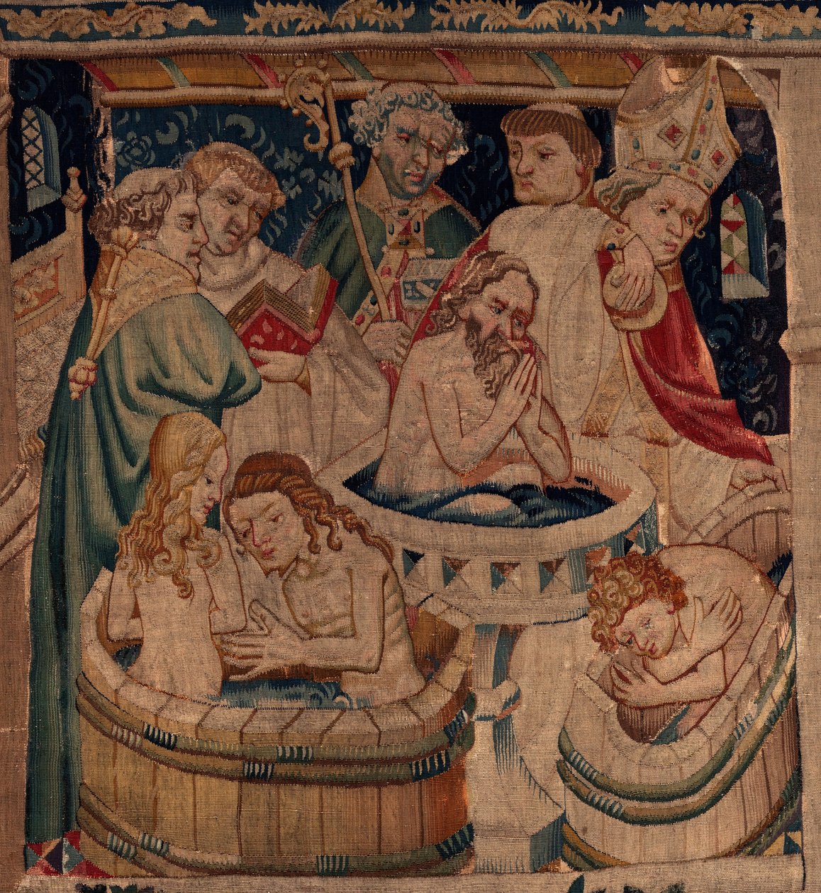 Saint Piat és Saint Eleuthère története, 7. jelenet a száműzött keresztények megkeresztelkedése, Részlet. A keresztség. alkotó: Unknown artist