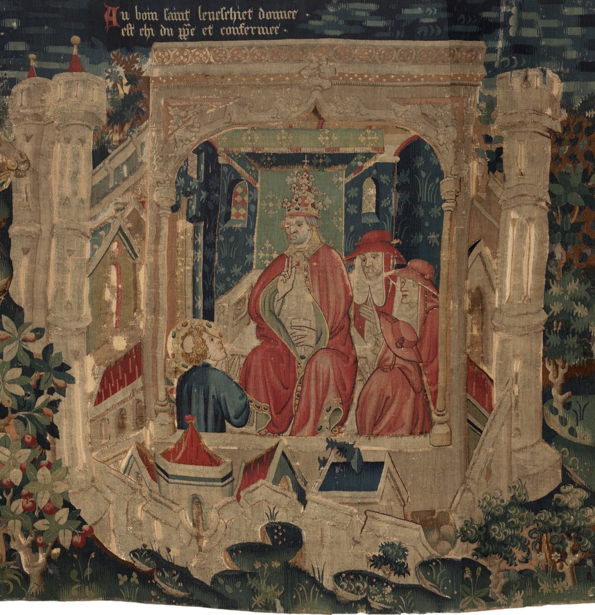 Saint Piat és Saint Eleuthère története, 9. jelenet: A pápa megerősíti a Saint Éleuthère-t Tournai püspökeként alkotó: Unknown artist