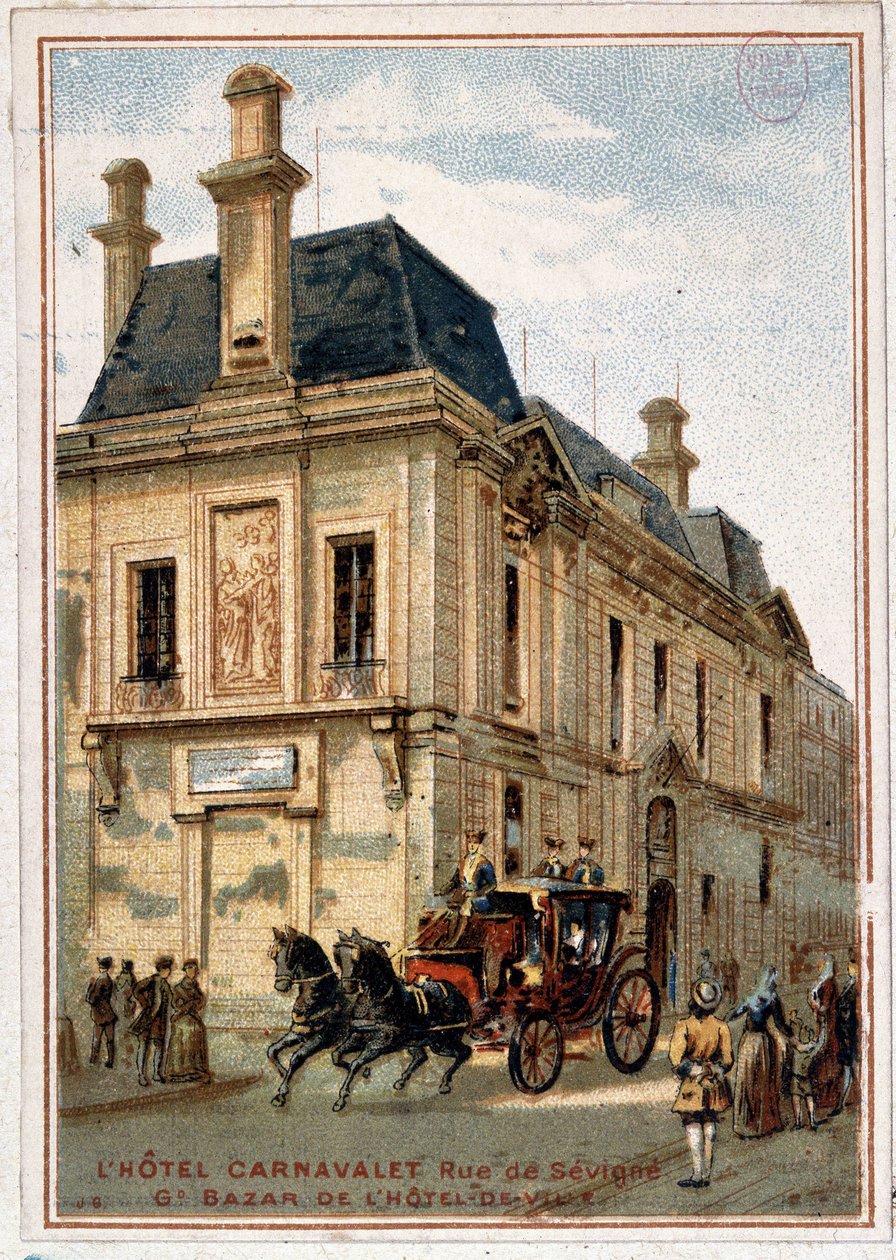 Hotel Carnavalet, a „Városháza Nagy bazár” üzlet reklámja”, 1895. v alkotó: Unknown artist