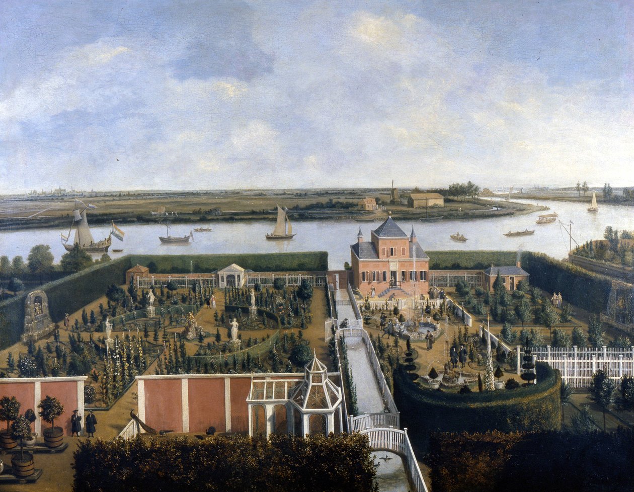 Ház a folyó partján. 17. századi illusztráció. Amszterdam Történelmi Múzeuma alkotó: Unknown artist