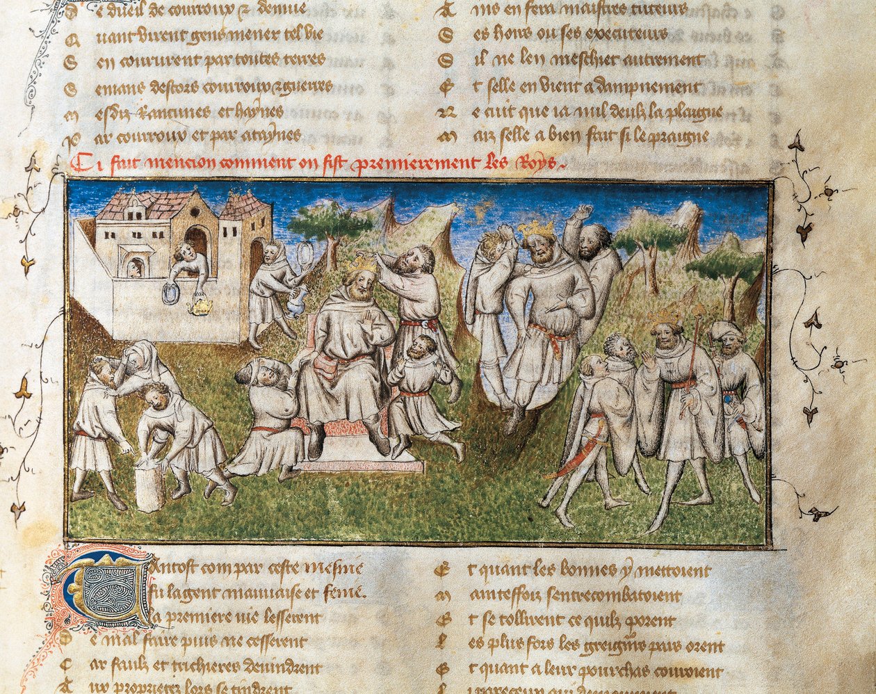 „Hogyan születtek az első királyok”, „Le roman de la rose”, Folio 68v alkotó: Unknown artist