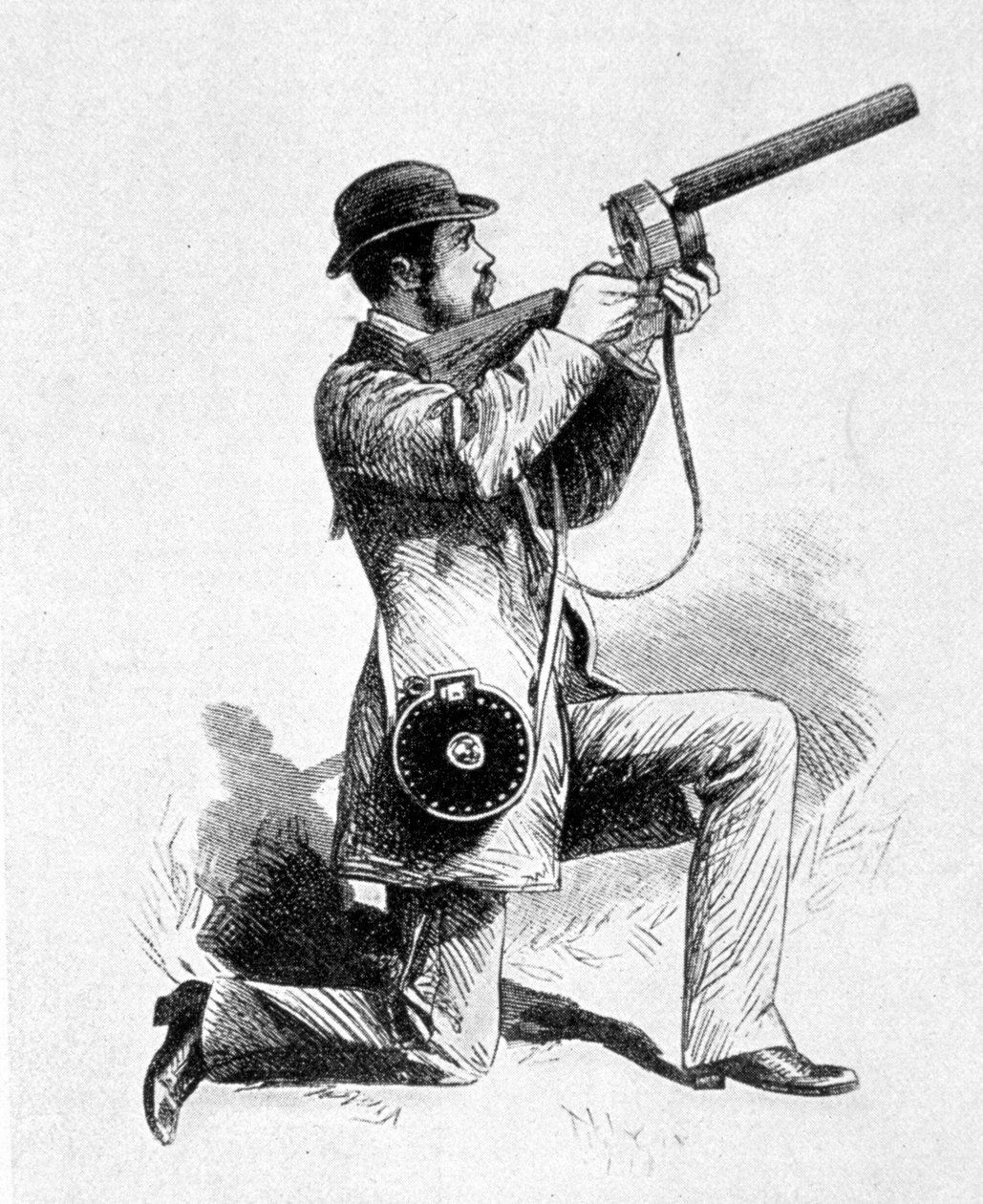 Hogyan használták Etienne Jules (Etienne-Jules) Marey puskáját madarak fényképezésére. alkotó: Unknown artist