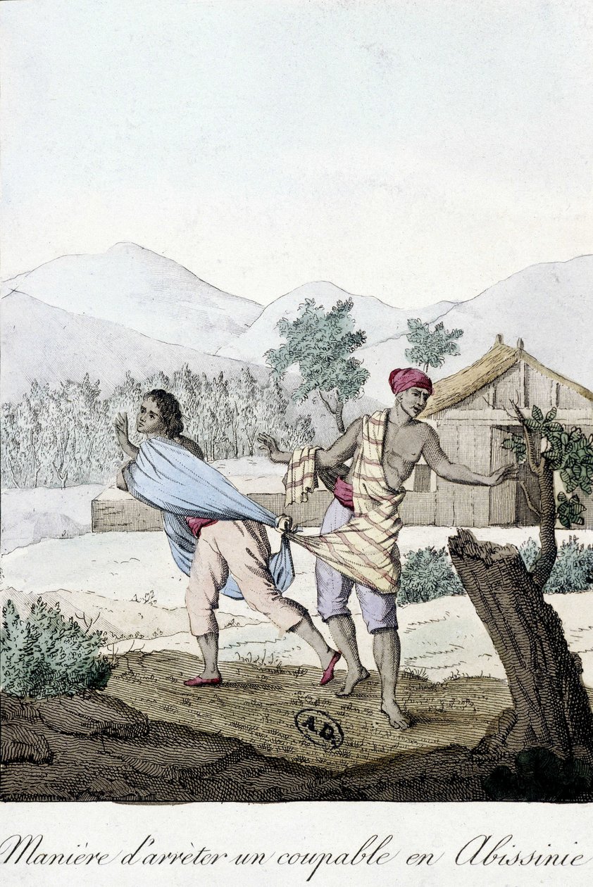 Hogyan tartóztassunk le egy tettest Abesszíniában (Abissinia) - metszet alkotó: Unknown artist