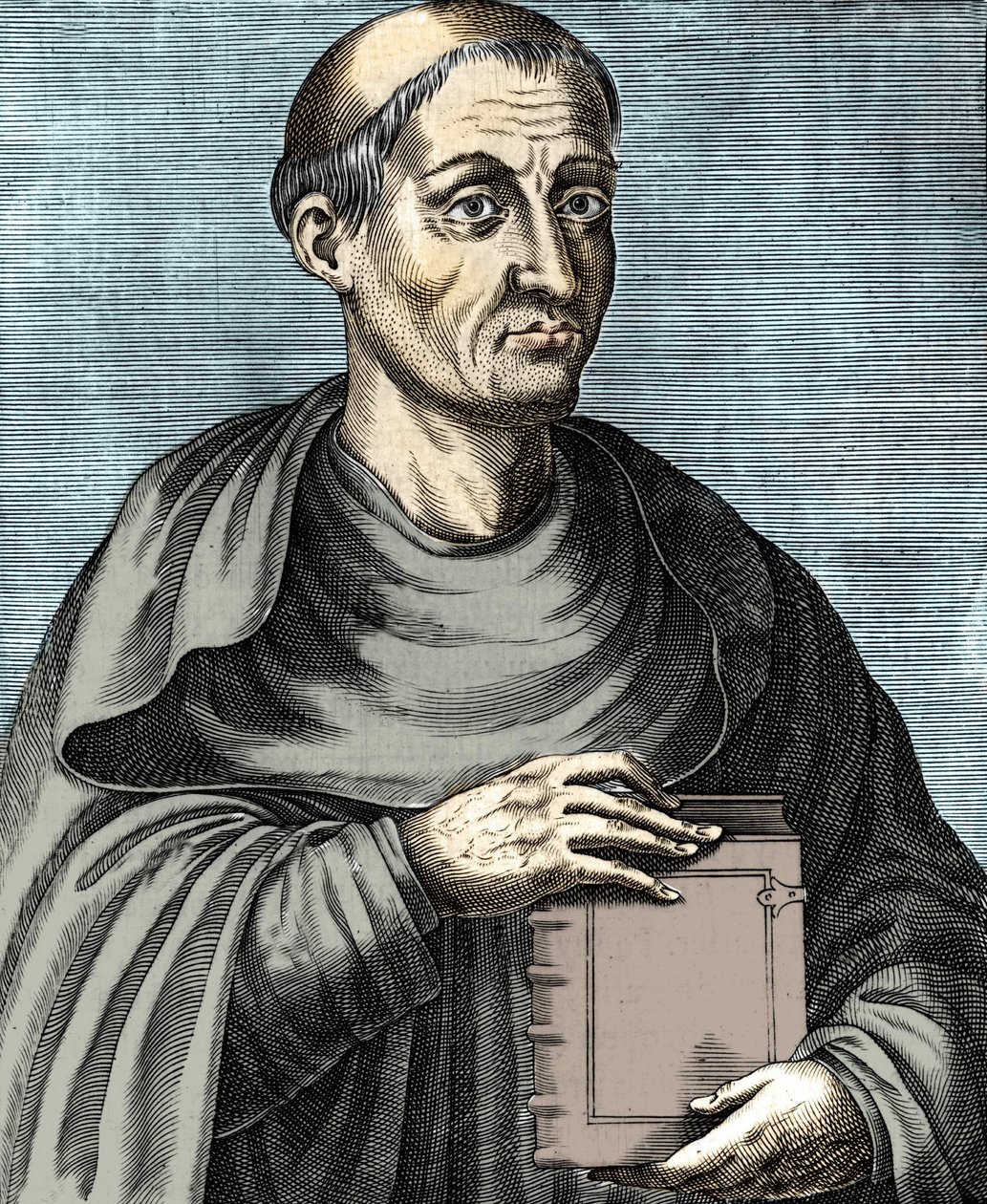 Hugues de Saint Victor. francia teológus és filozófus. 12. század. 17. századi metszet. alkotó: Unknown artist