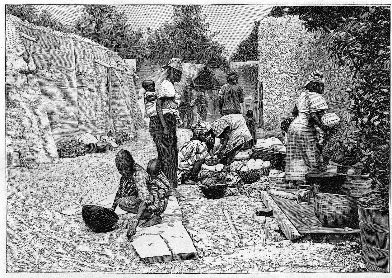 Emberi Állatkert - Nyugat-Afrika néprajzi kiállítása a Champ de mars-on (Párizs) alkotó: Unknown artist