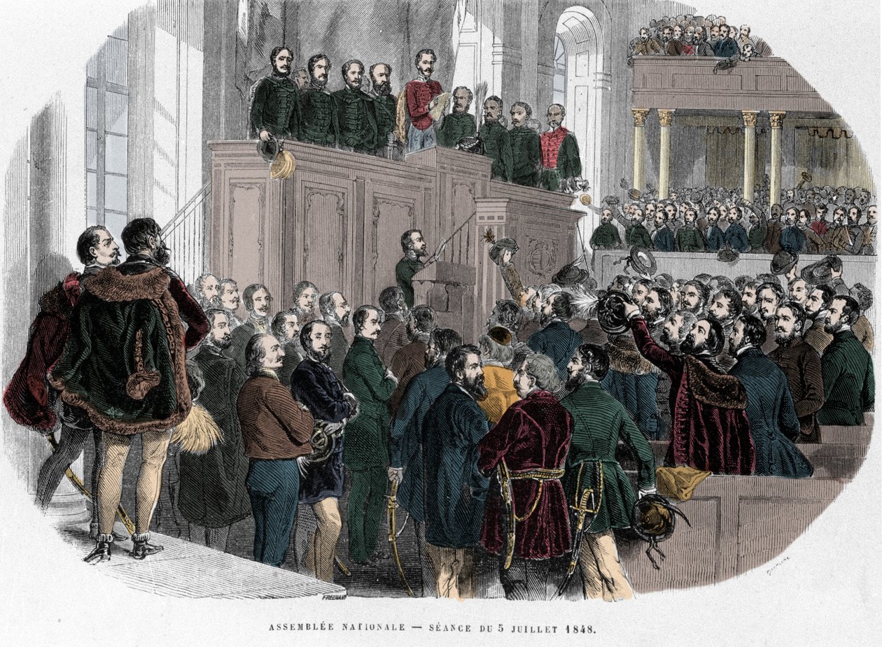 Az 1848-as magyar forradalom: Az Országgyűlés első ülése Magyarországon 1848. július 5. alkotó: Unknown artist