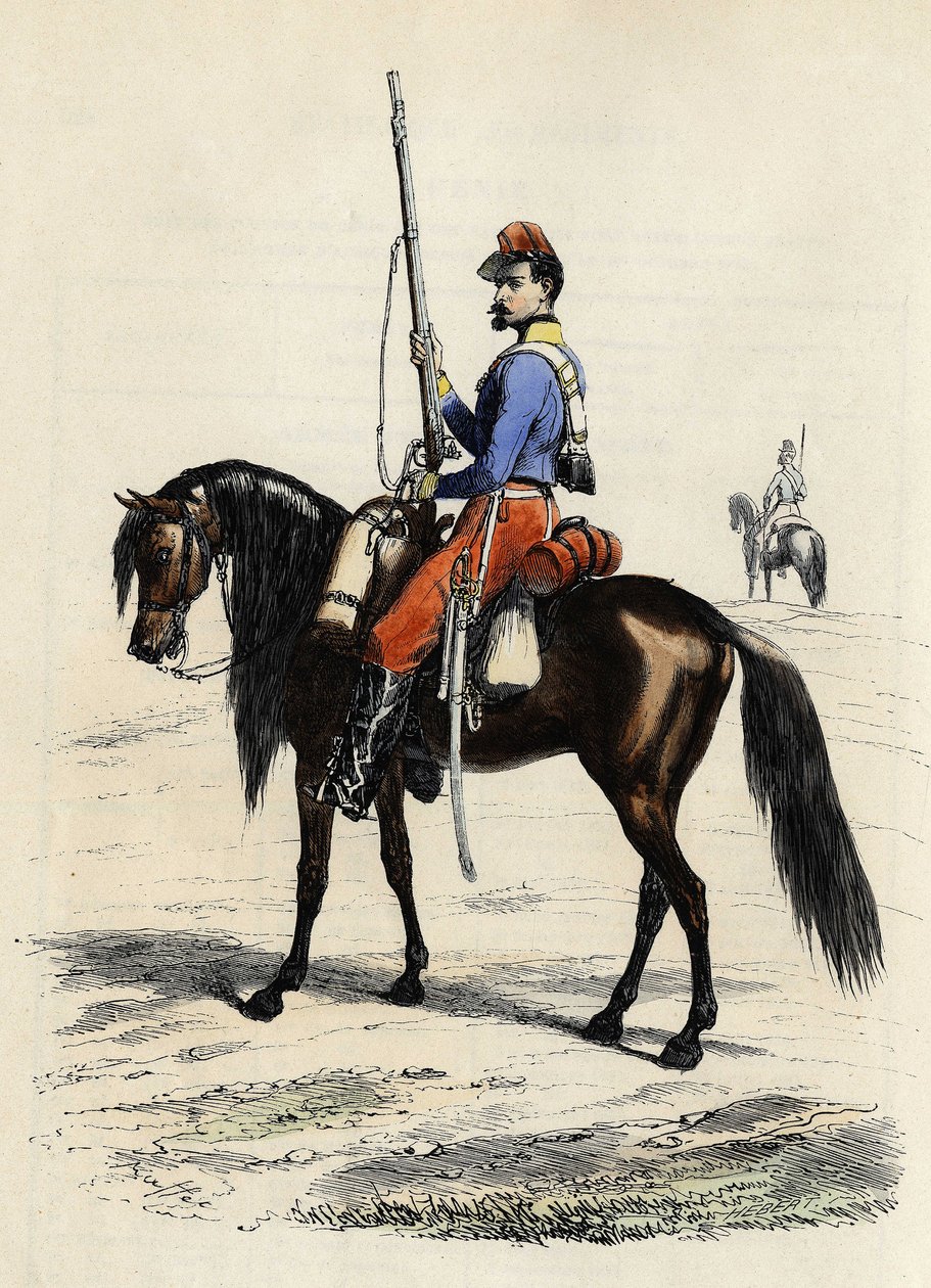 Afrika vadásza lóháton, ezred 1831-ben alakult és 1832-ben Algériában van jelen, Leon Galibert „L