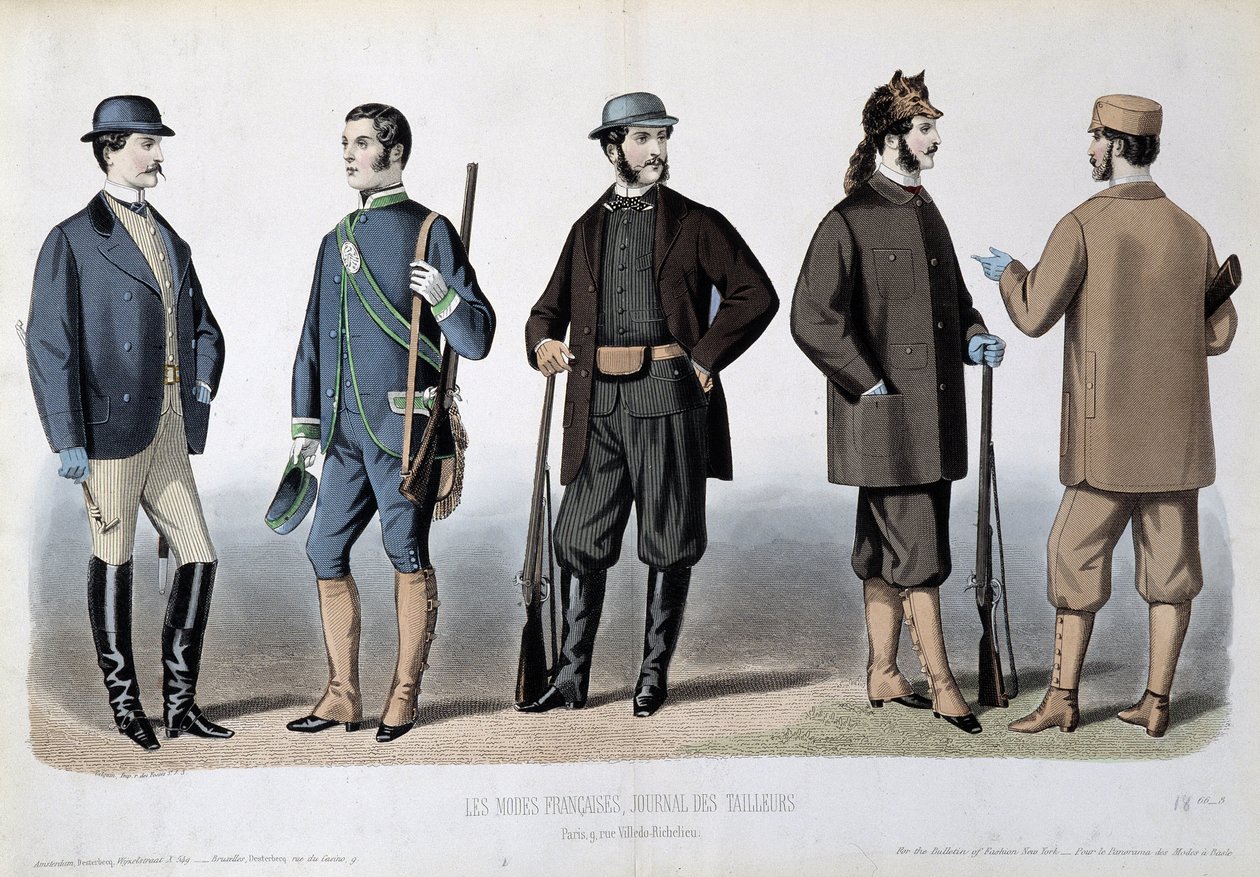 Vadászruhák, „” Le Journal des tailors”” alkotó: Unknown artist