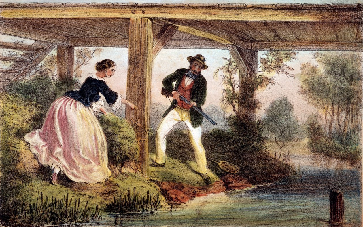 Csukavadászat Angliában. 19. századi metszet. Gien, vadászati múzeum alkotó: Unknown artist